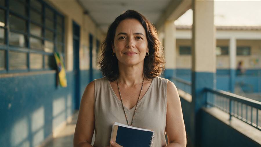 Educadora calma, com clareza sobre seu propósito