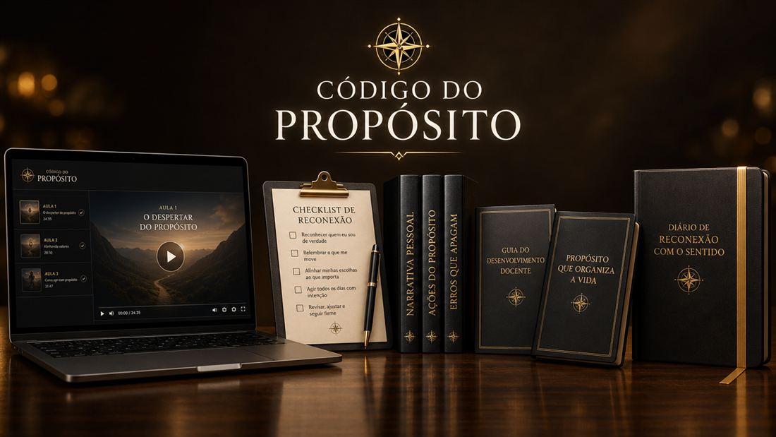 Kit completo do Código do Propósito: aulas em vídeo, checklist, guias e diário
